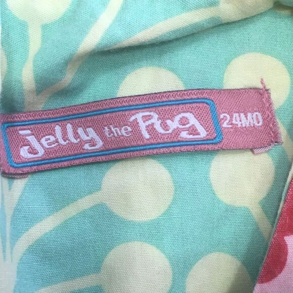 Jelly The Pug Mixed Print Ruffle Sleeveless Dress Size 24M - Picture 5 of 5